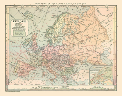 Picture of EUROPE RUSSIA TURKEY SPAIN - MONTEITH 1882