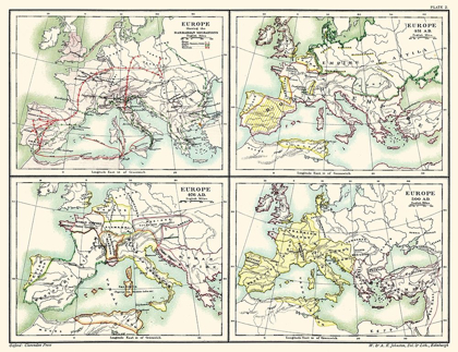 Picture of EUROPE BARBARIAN MIGRATIONS 451 AD-500 AD