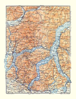 Picture of EUROPE LAKE COMO SWITZERLAND ITALY - BAEDEKER 1921