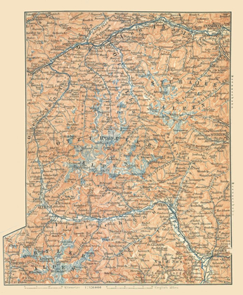 Picture of EUROPE MOUNTAINS AUSTRIA ITALY - BAEDEKER 1896