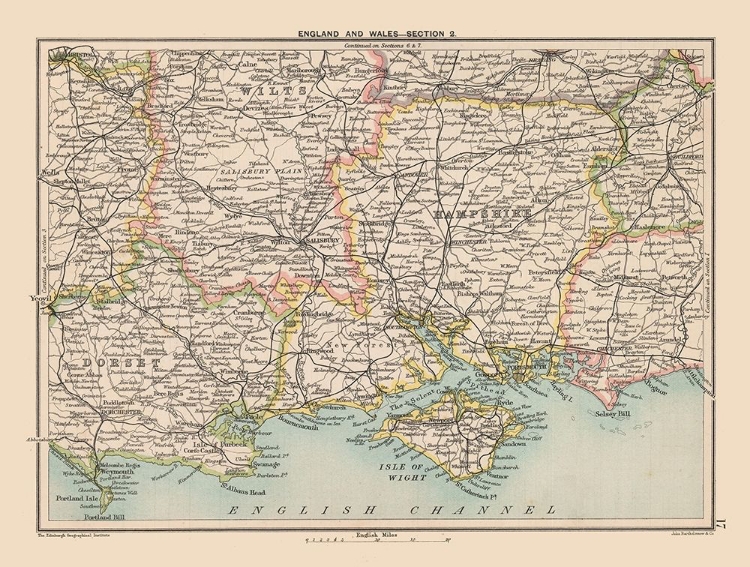 Picture of SOUTH ENGLAND WALES - BARTHOLOMEW 1892