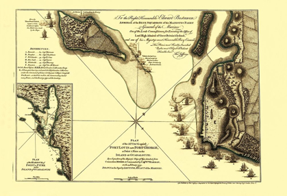 Picture of CARIBBEAN ATTACK PLAN FORT LOUIS FORT GEORGE