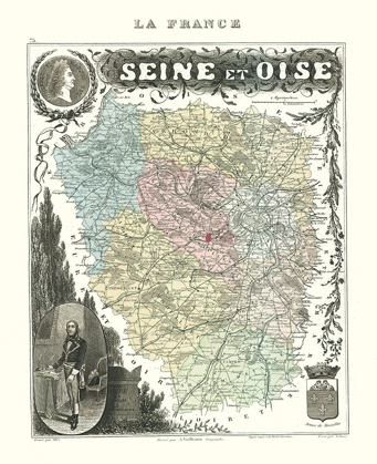 Picture of SEINE ET OISE DEPARTMENT FRANCE - MIGEON 1869