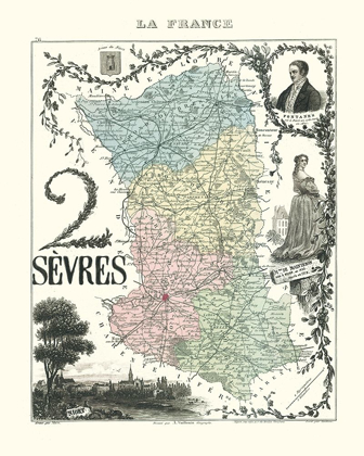 Picture of DEUX SEVRES DEPARTMENT FRANCE - MIGEON 1869