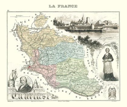 Picture of VAUCLUSE DEPARTMENT FRANCE - MIGEON 1869