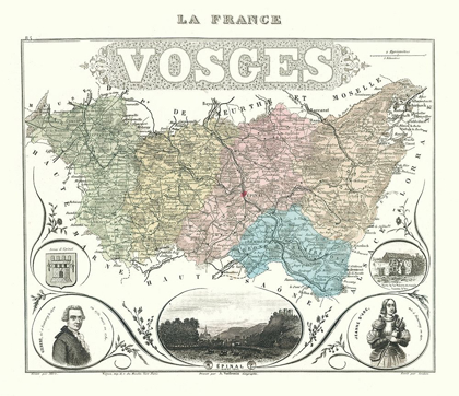 Picture of VOSGES DEPARTMENT FRANCE - MIGEON 1869