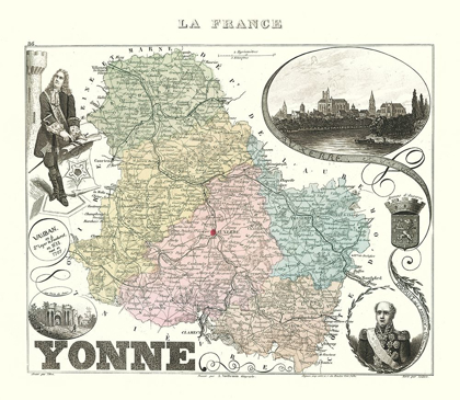Picture of YONNE DEPARTMENT FRANCE - MIGEON 1869
