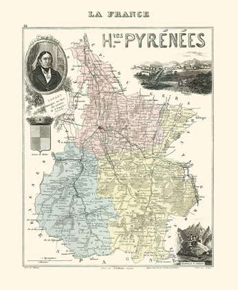 Picture of HAUTES PYRENEES DEPARTMENT FRANCE - MIGEON 1869