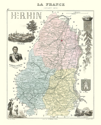 Picture of HAUT RHIN DEPARTMENT FRANCE - MIGEON 1869