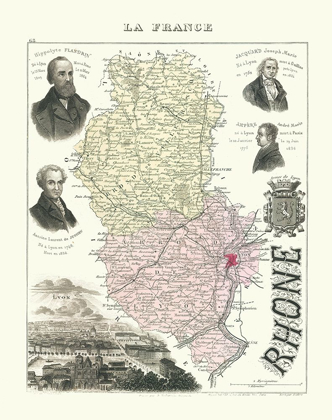 Picture of RHONE DEPARTMENT FRANCE - MIGEON 1869