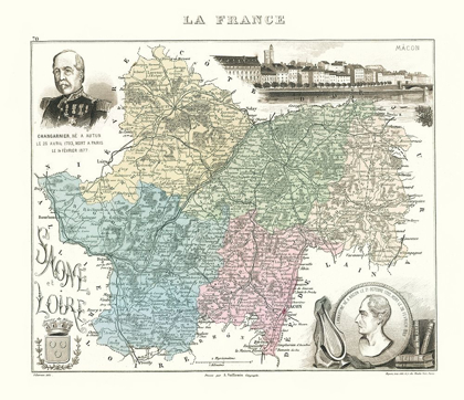 Picture of SAONE ET LOIRE DEPARTMENT FRANCE - MIGEON 1869