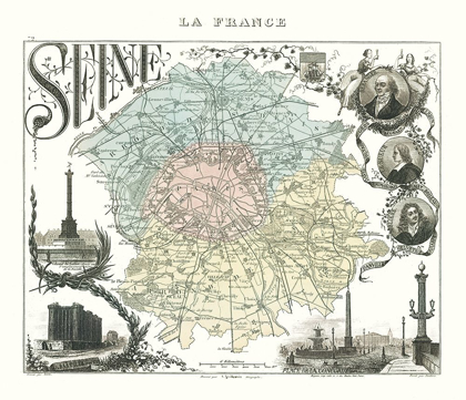 Picture of SEINE DEPARTMENT FRANCE - MIGEON 1869