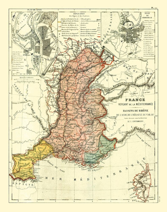 Picture of BASINS OF RHONE FRANCE - CORTAMBERT 1880