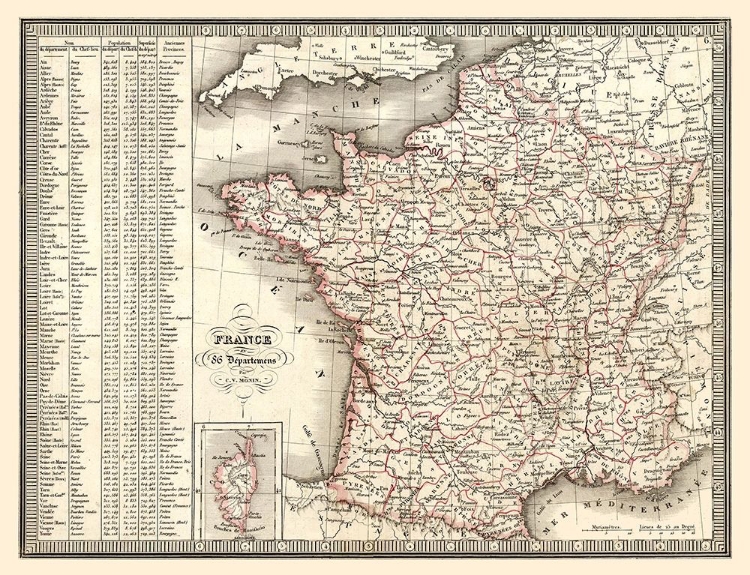 Picture of 86 DEPARTMENTS FRANCE - MONIN 1839