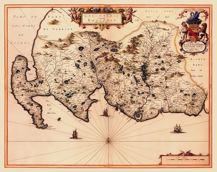 Picture of GREAT BRITAIN GALLOWAY SCOTLAND - BLAEU 1654