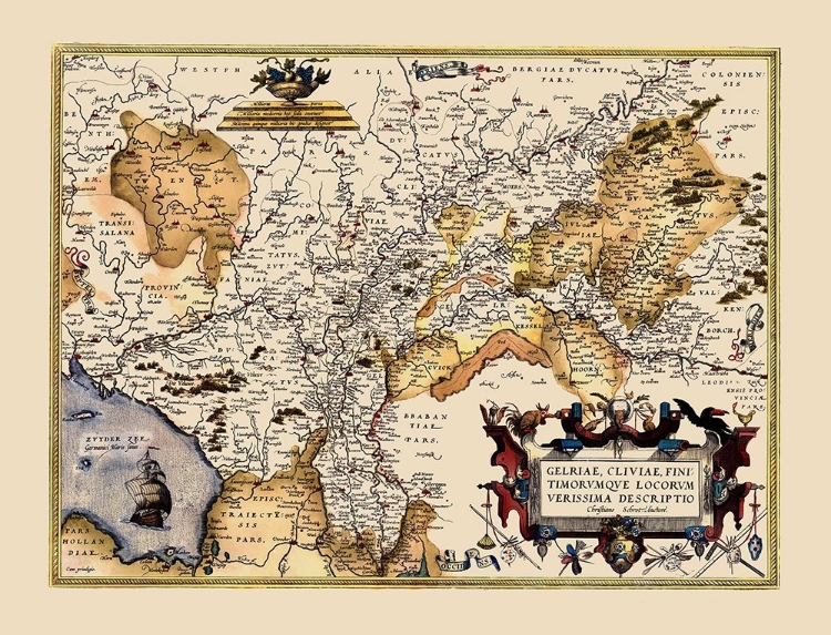 Picture of GELDERLAND NETHERLANDS - ORTELIUS 1595