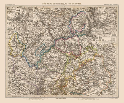 Picture of SOUTHWEST GERMANY SWITZERLAND - STIELER 1885