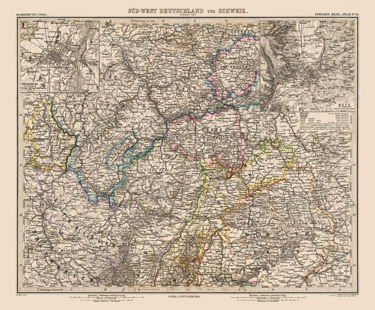 Picture of SOUTHWEST GERMANY SWITZERLAND - STIELER 1885