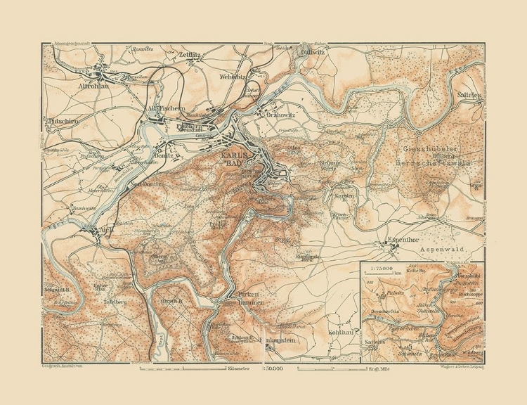 Picture of KARLSBAD REGION GERMANY - BAEDEKER 1910