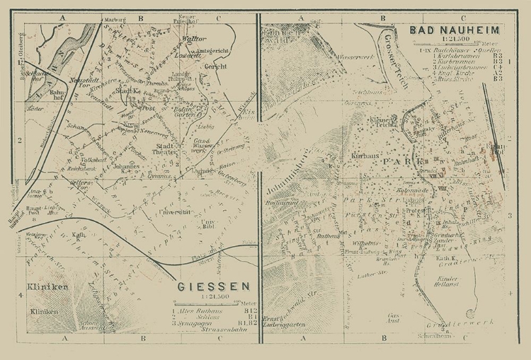 Picture of GIESSEN BAD NAUHEIM GERMANY - BAEDEKER 1914