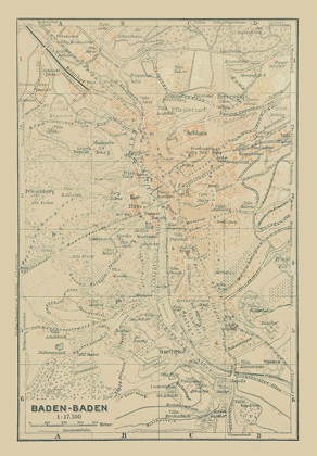 Picture of BADEN BADEN GERMANY - BAEDEKER 1914