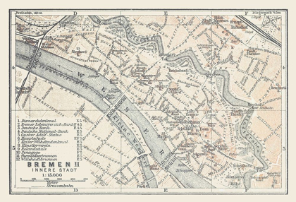 Picture of BREMEN GERMANY - BAEDEKER 1914