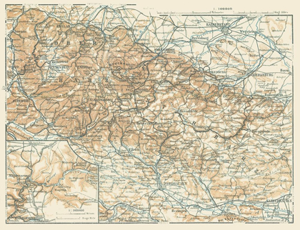 Picture of OBER HARZ UNTER HARZ GERMANY - BAEDEKER 1914