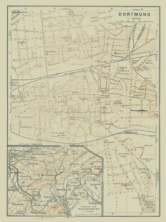 Picture of DORTMUND GERMANY - BAEDEKER 1914