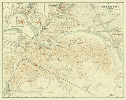 Picture of DRESDEN GERMANY - BAEDEKER 1914