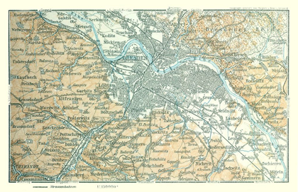 Picture of DRESDEN REGION GERMANY - BAEDEKER 1914