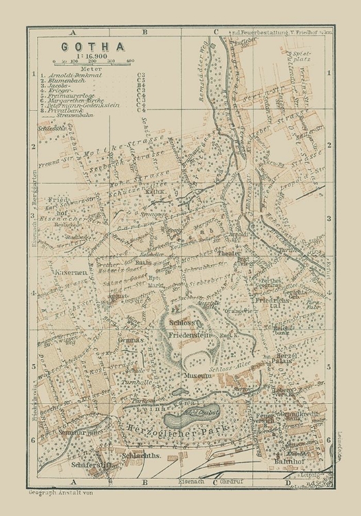 Picture of GOTHA GERMANY - BAEDEKER 1914