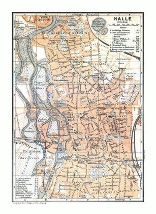 Picture of HALLE GERMANY - BAEDEKER 1914