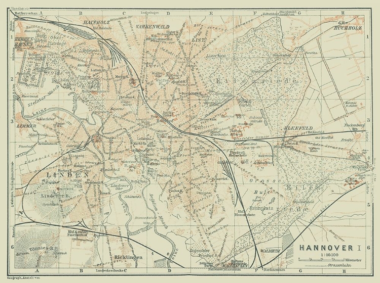 Picture of HANNOVER GERMANY - BAEDEKER 1914