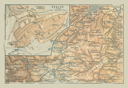 Picture of GOSLAR REGION GERMANY - BAEDEKER 1914