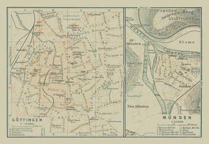 Picture of GOTTINGEN MUNDEN GERMANY - BAEDEKER 1914