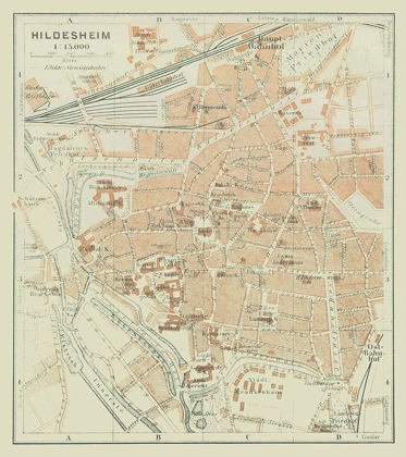 Picture of HILDESHEIM GERMANY - BAEDEKER 1914