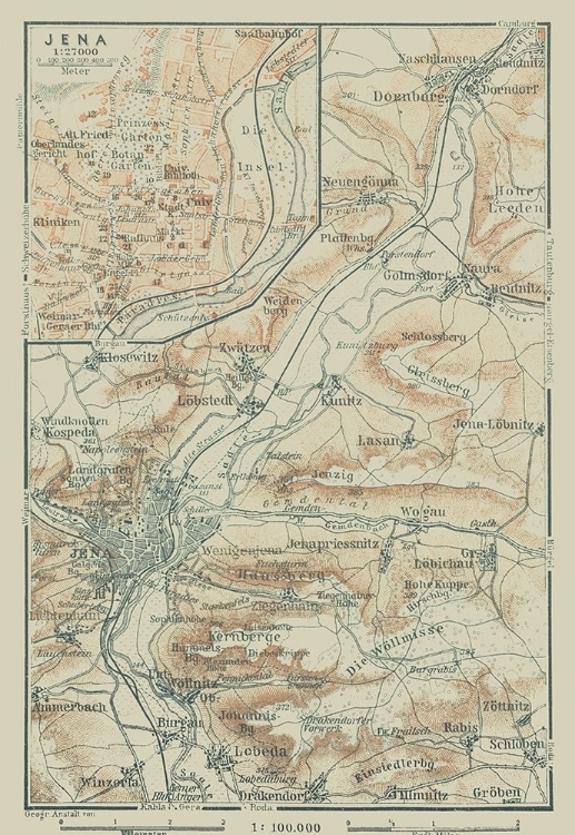 Picture of JENA GERMANY - BAEDEKER 1914