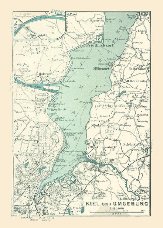 Picture of KIEL SURROUNDINGS GERMANY - BAEDEKER 1914