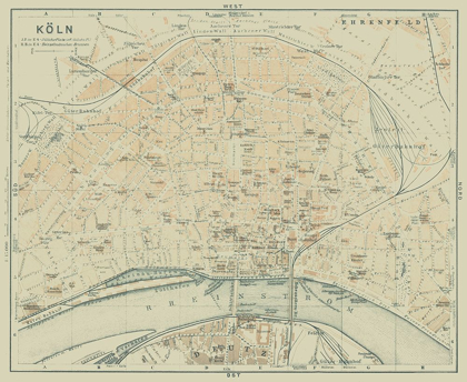 Picture of COLOGNE GERMANY - BAEDEKER 1914