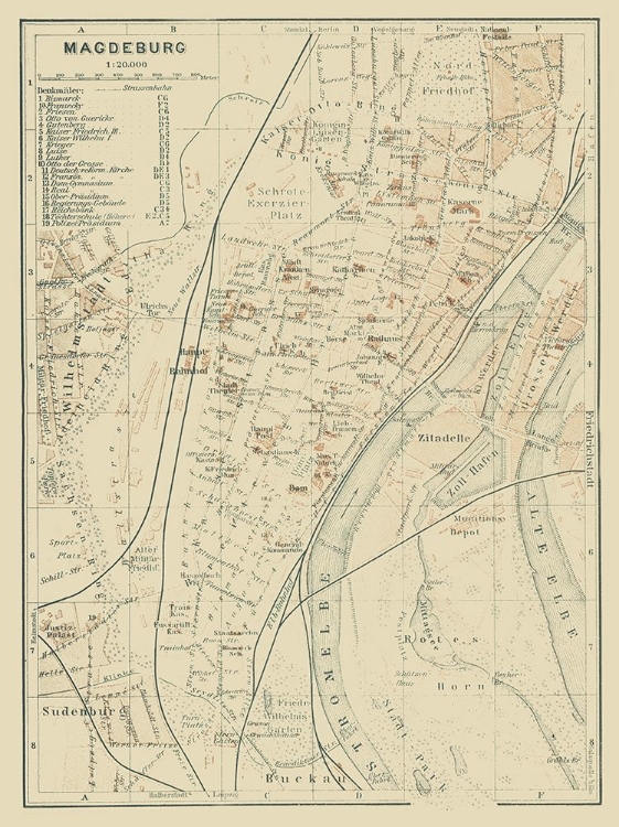 Picture of MAGDEBURG GERMANY - BAEDEKER 1914