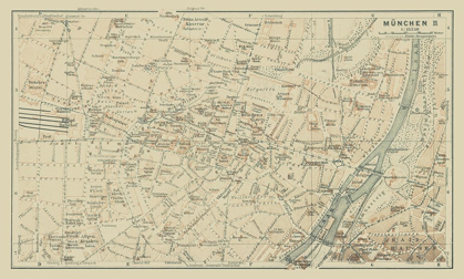 Picture of CENTRAL MUNCHEN GERMANY  - BAEDEKER 1914