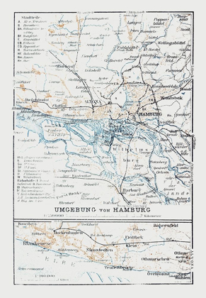 Picture of HAMBURG SURROUNDINGS GERMANY - BAEDEKER 1914