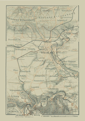 Picture of WEIMAR SURROUNDINGS GERMANY - BAEDEKER 1914