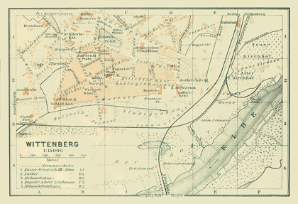 Picture of WITTENBERG GERMANY - BAEDEKER 1914