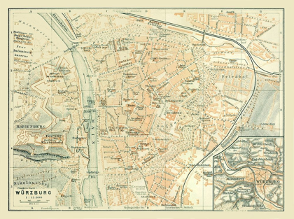 Picture of WURZBURG GERMANY - BAEDEKER 1914