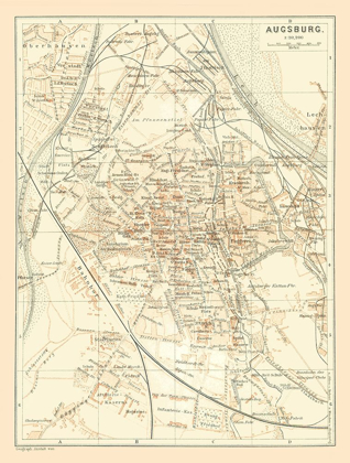 Picture of AUGSBURG GERMANY - BAEDEKER 1896