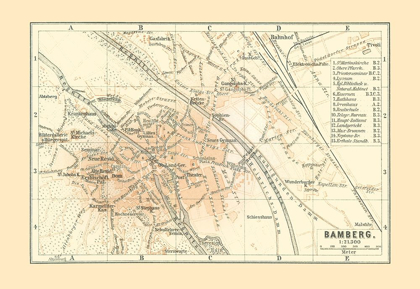 Picture of BAMBERG GERMANY - BAEDEKER 1896