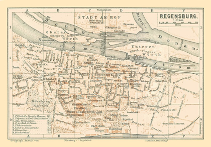 Picture of REGENSBURG GERMANY - BAEDEKER 1896