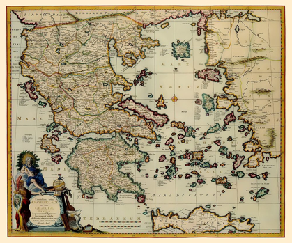Picture of AEGEAN SEA CRETE GREECE - VISSCHER 1681