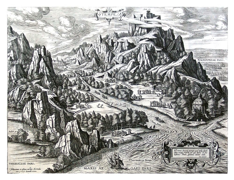 Picture of VALE OF TEMPE GREECE - ORTELIUS 1570